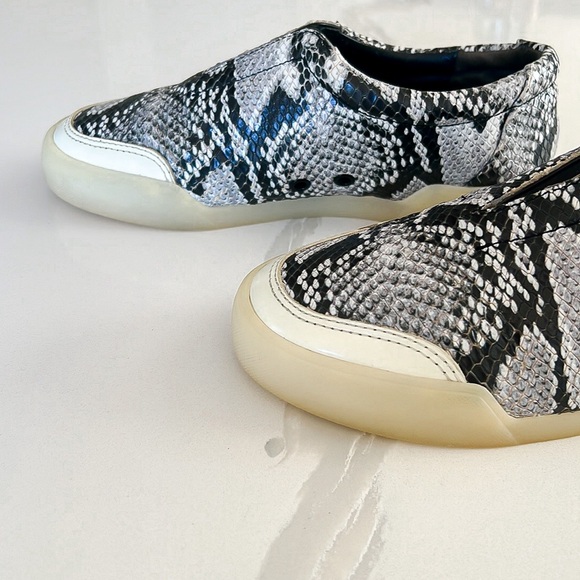 3.1 Phillip Lim Morgan Python Black White Cream Low Top Slip On Sneaker Sz 37 - Picture 9 of 14